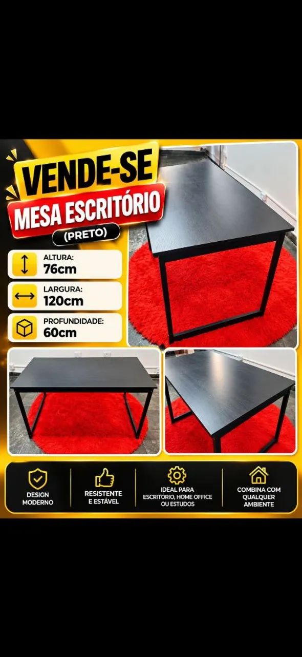 Mesa de Escritório Preto