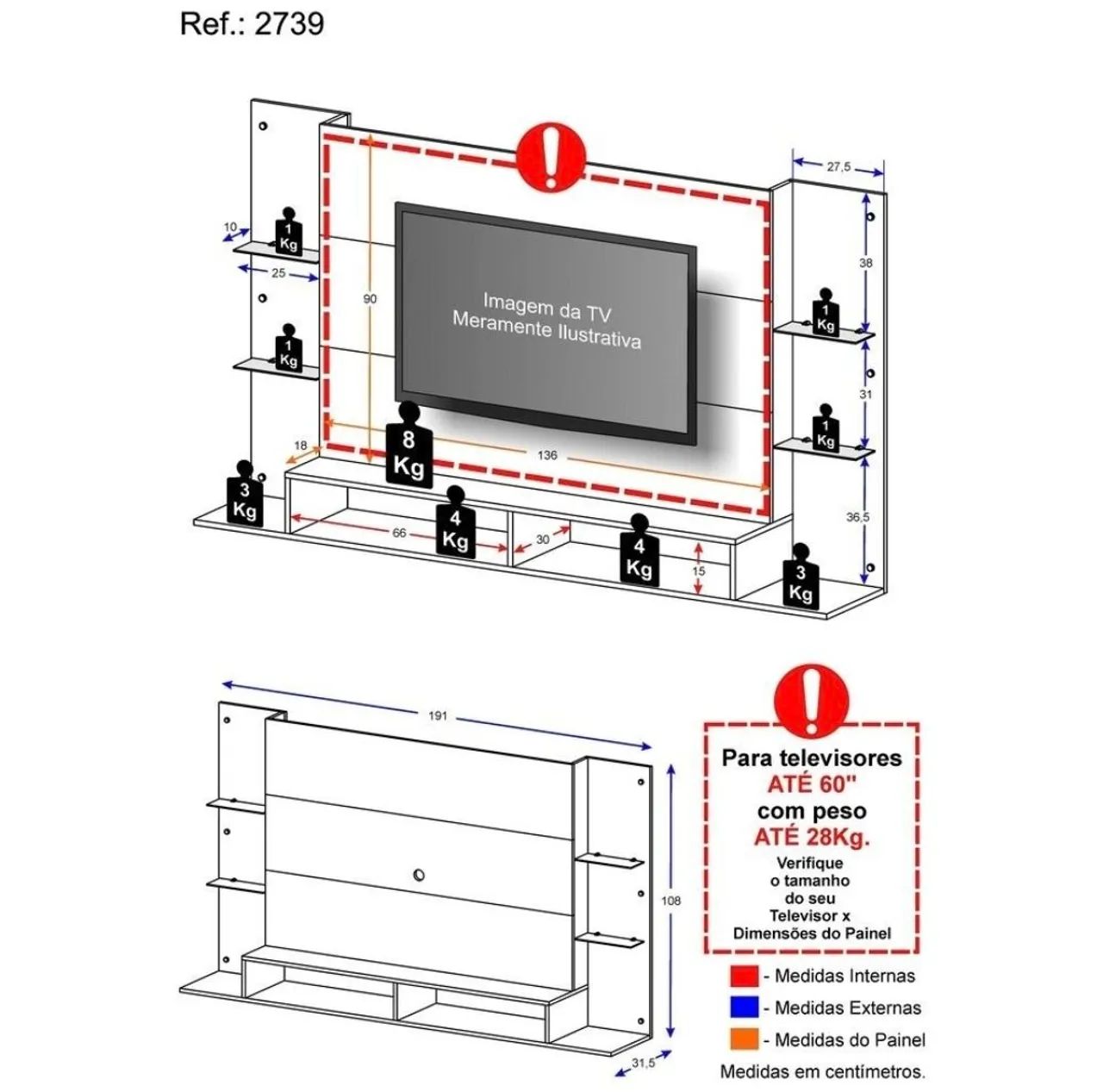 Painel tv até 60" - Foto 3