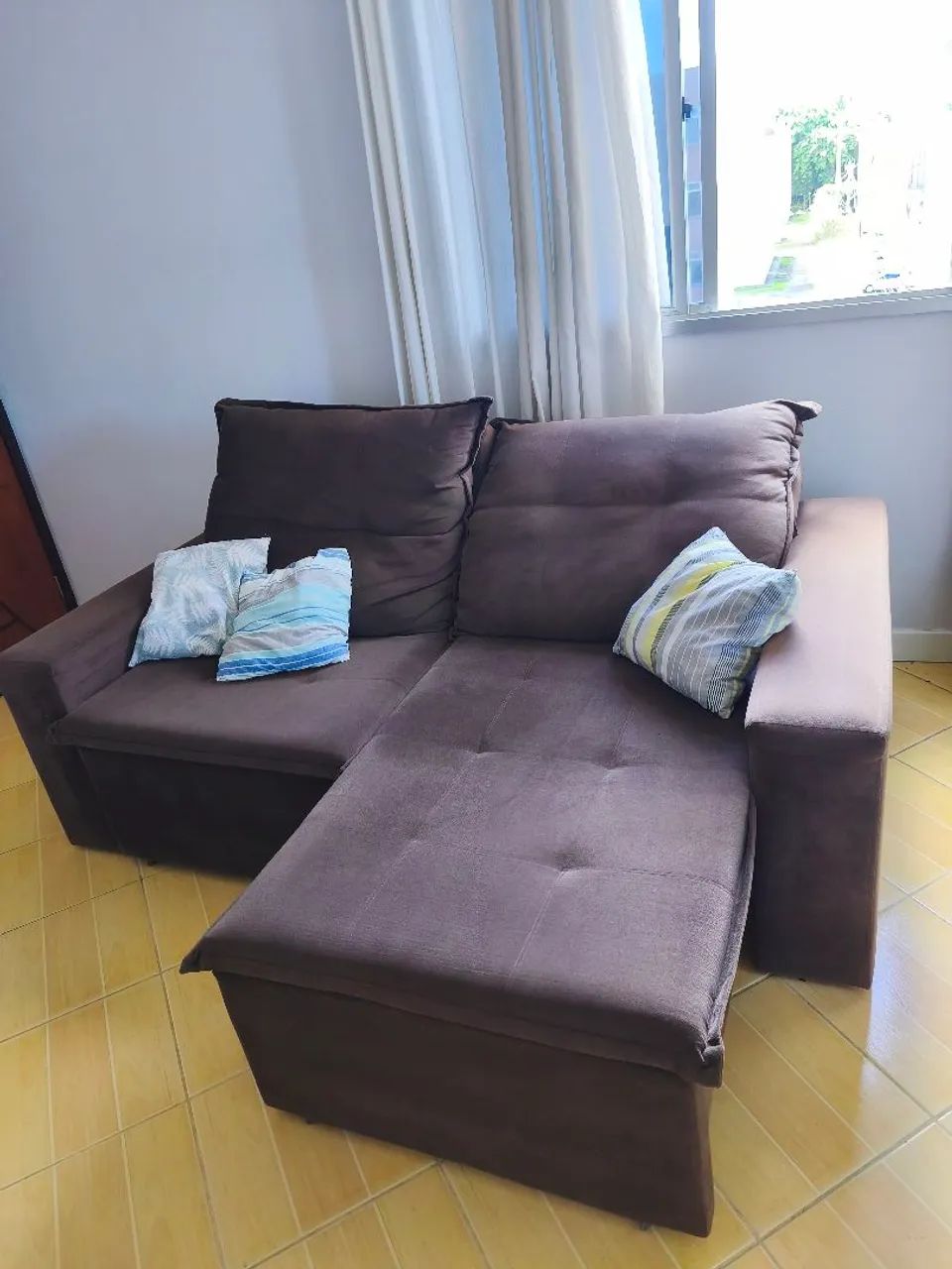 Sofá retrátil 3 lugares 