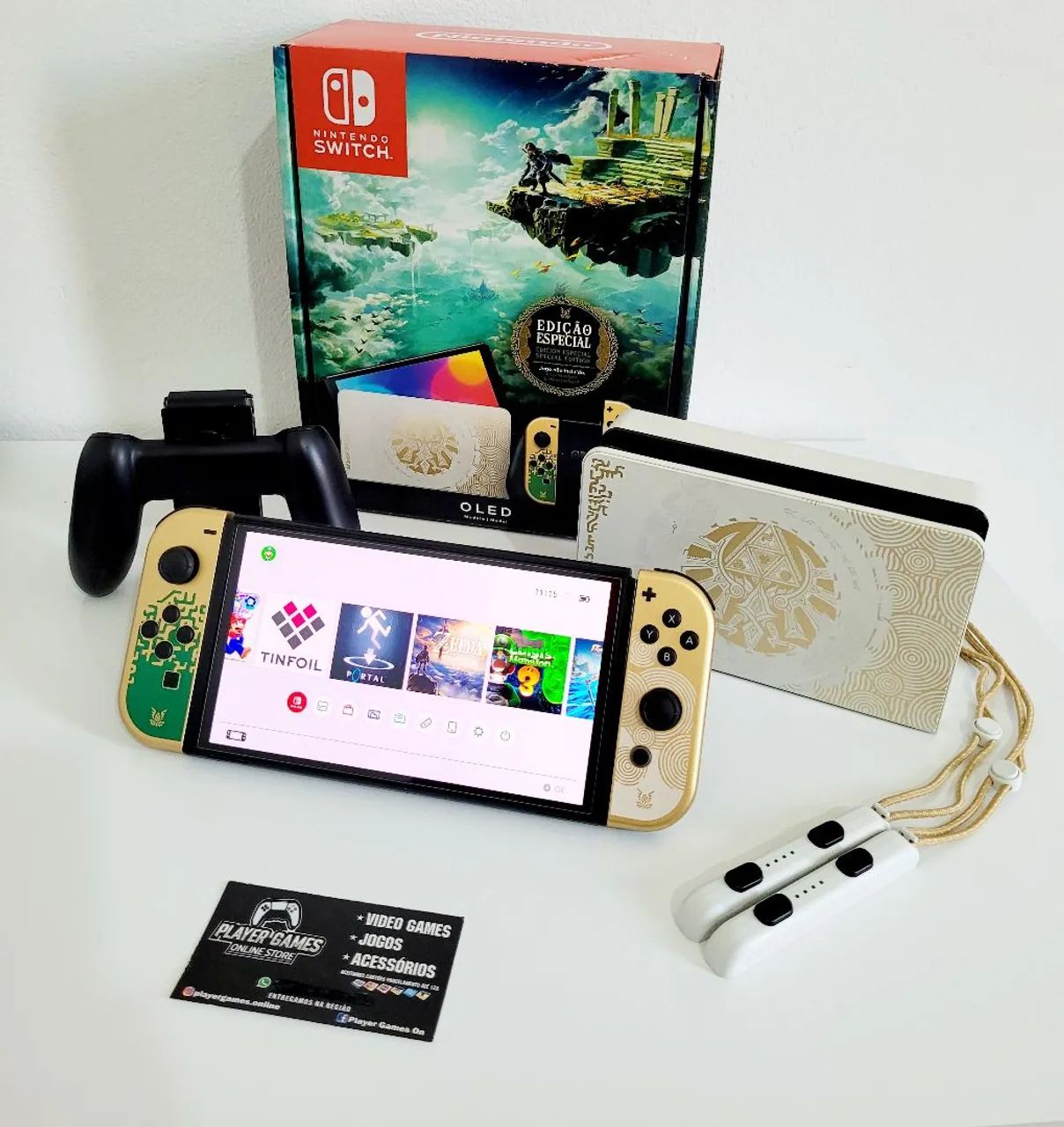 DESBLOQUEADO) Nintendo Switch OLED Edição Especial Zelda Impecável