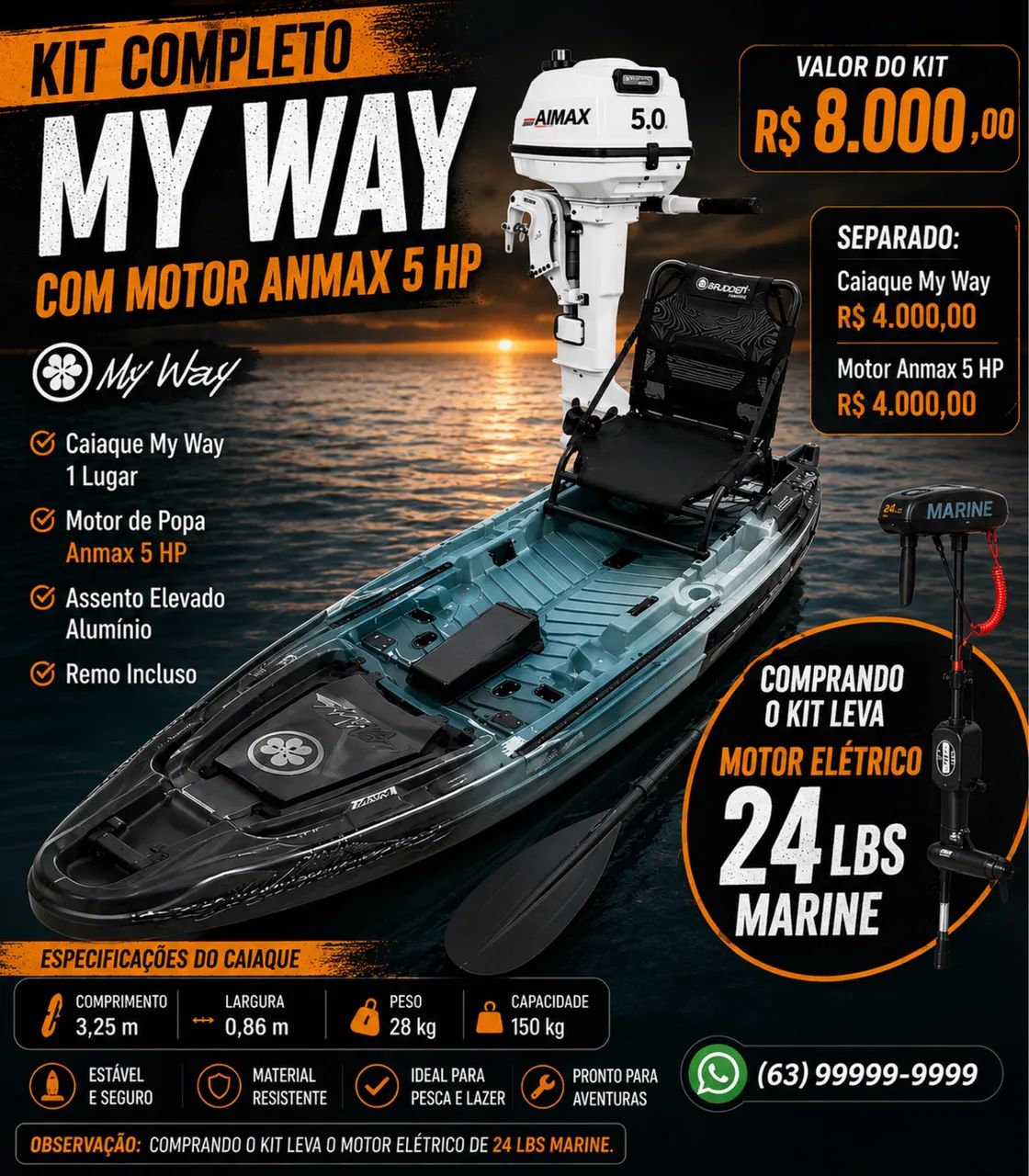 Caiaque com motor 