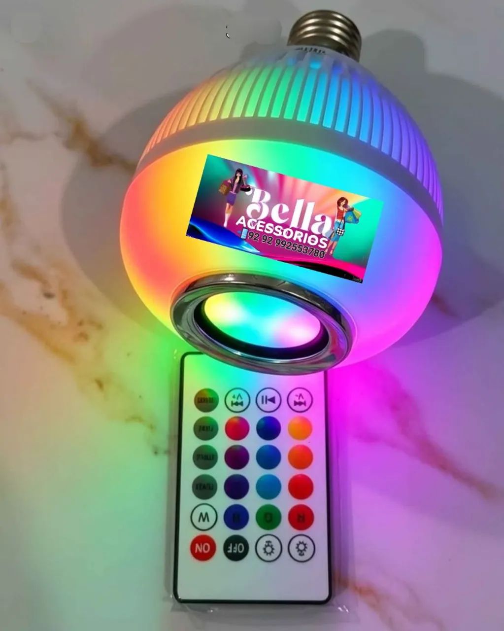LÂMPADA LED BLUETOOTH MUSICAL COLORIDAS 