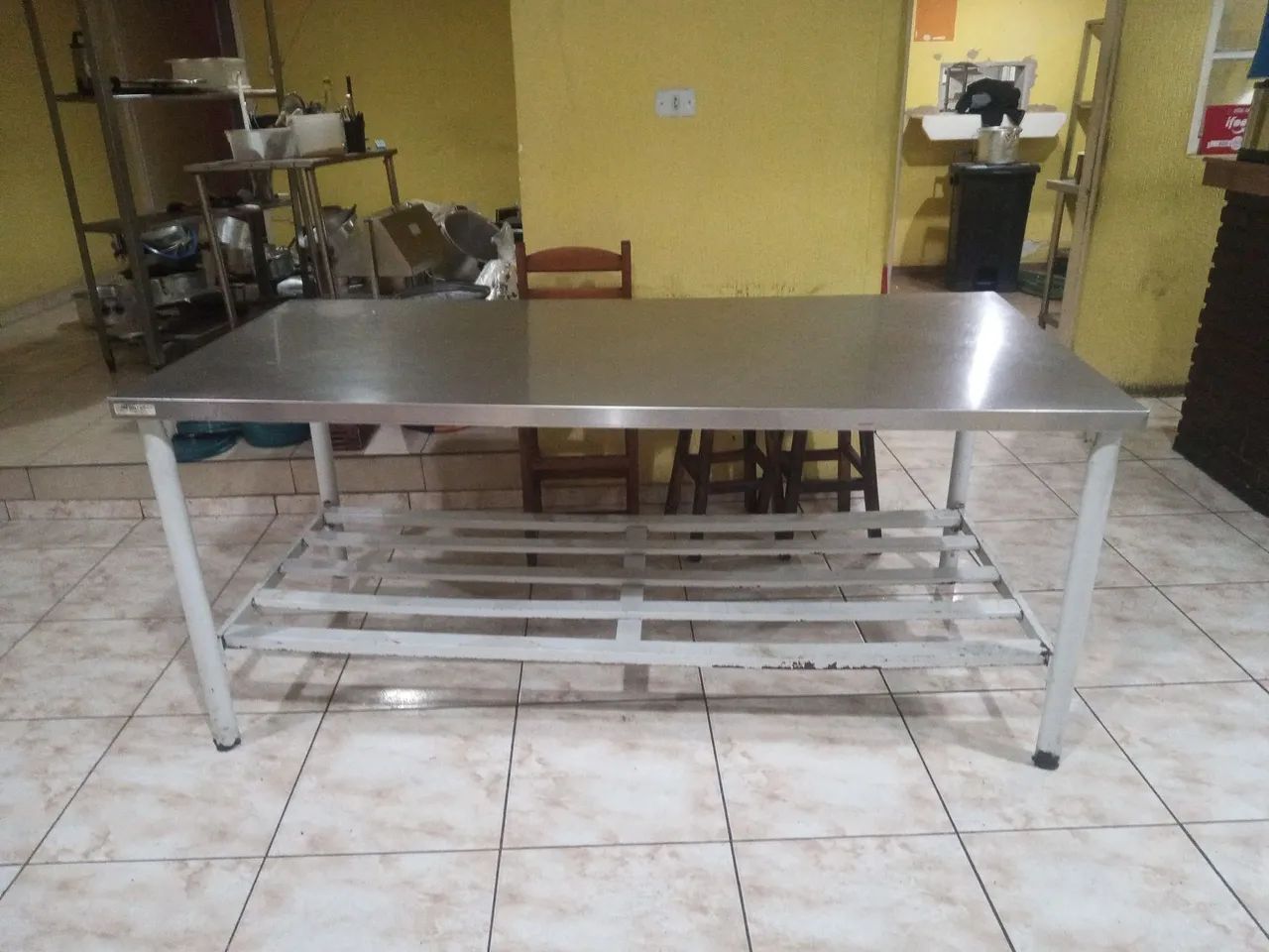 MESA INOX 190 CM X 90 CM
