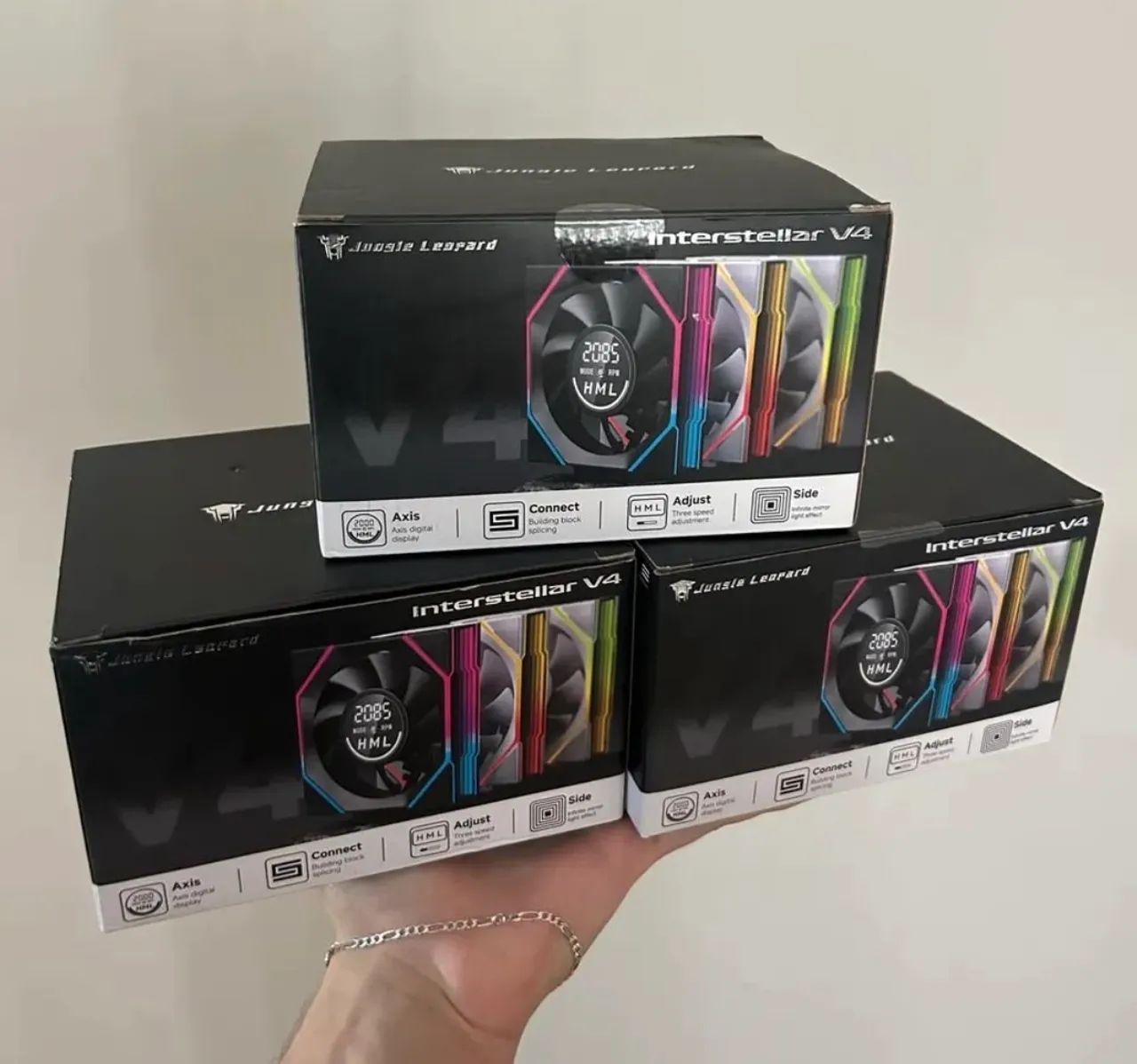 Kit com 3 Fans Jungle Leopard Interstellar V4 LCD UniFan - Foto 2