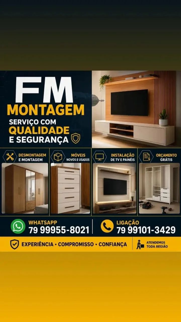 MONTAGEM E DESMONTAGEM APARTE DE 50$