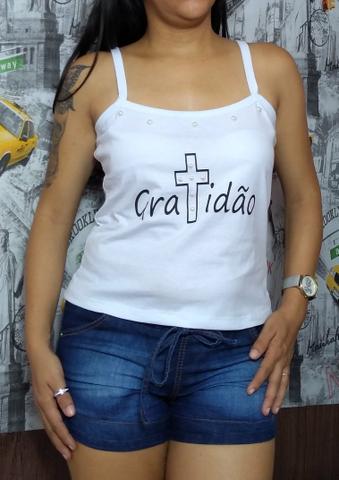 Blusinhas Top regatinhas estampadas oferta atacado - Foto 5