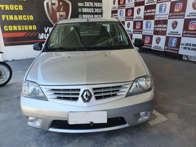 Renault - Logan Authentique 1.0 Flex, Ar, Dh, Vid, Trava, Som, Alarme, Revisado, Garantia - Foto 2