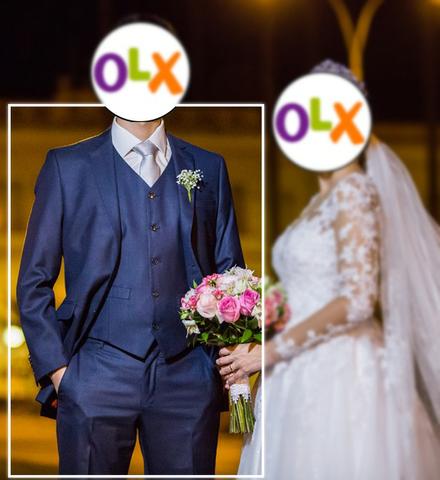 Terno + Colete para Casamento: Marca Raffer (Azul Marinho) - Foto 5