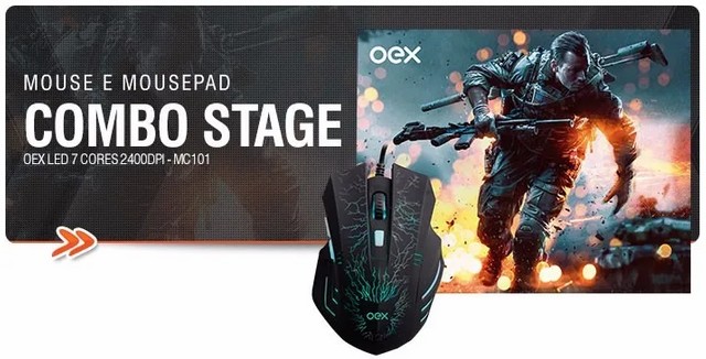 Mouse e Mousepad Mc101 Combo Stage - Oex em Fortaleza - Foto 2