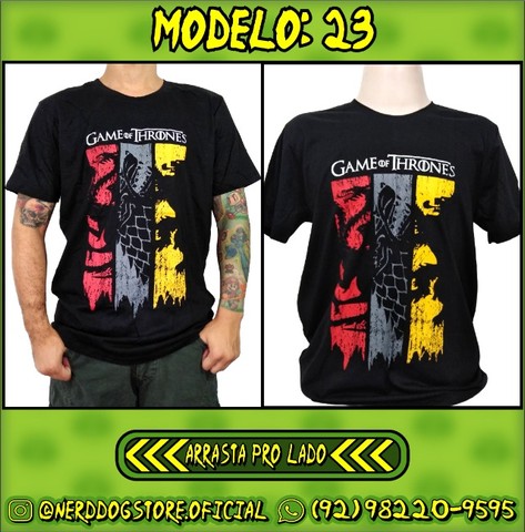 Camisa Game of Thrones (GOT) - NerdDog Store - Stark Daenerys Lannister Targaryen Tyrell