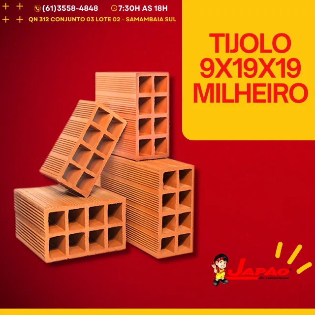 Tijolo 19x19x09 em Promoção Faça Seu Orçamento Pelo Whatsapp
