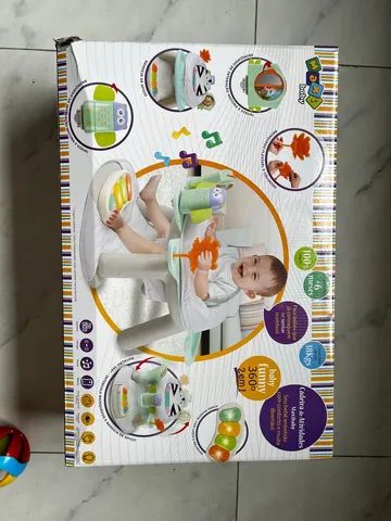 Maxibaby Cadeira de Atividades Funny 360° com Piano Musical Leão, 2 em 1,  Base giratória, Brinquedos Interativos com Luzes e Som (Até 18kgs),  Multicolorido