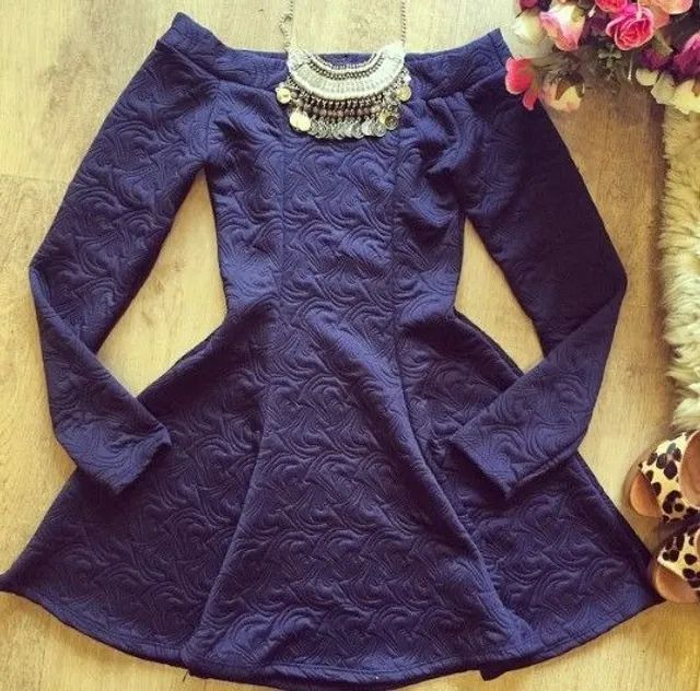 Vestido Preto Manga Longa