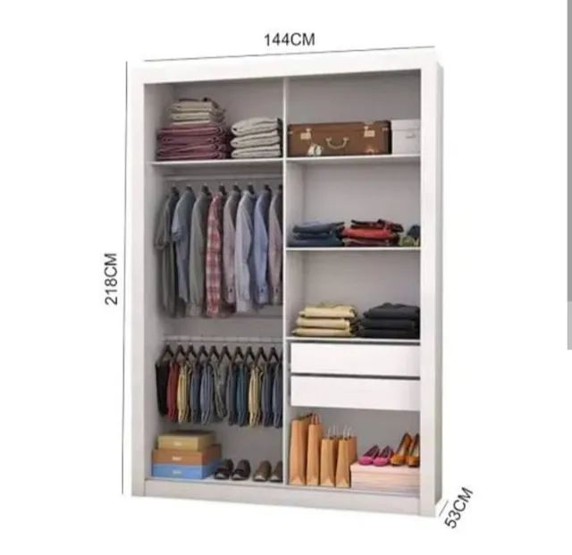 Guarda Roupa Itália 2 portas de correr Branco **nova na caixa** - Foto 3
