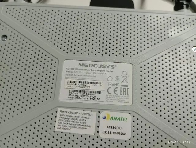 1 Roteador Gigabit Mercusys AC12G - Usado - Foto 2