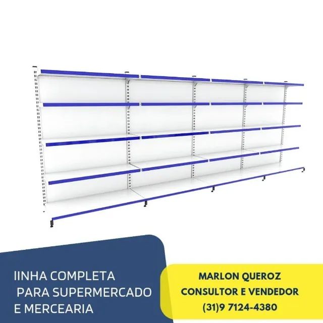 Gondola de Parede 30x40 Branca 5 Bandejas