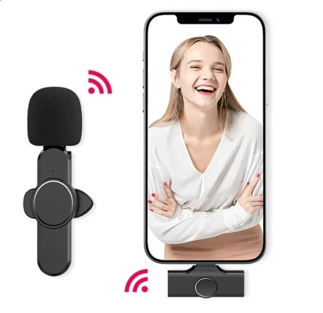 Microfone Sem Fio Tipo C e Iphone Prender Na Roupa Som Limpo Original - Foto 2