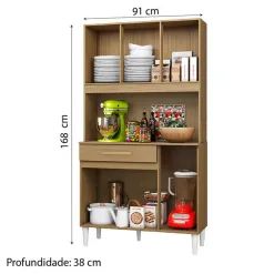 Armário de Cozinha 910 Aramoveis 4 Portas 1 Gaveta - Foto 3