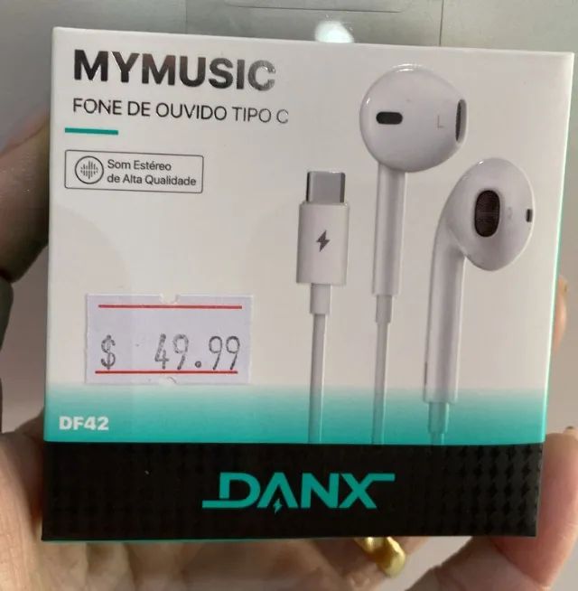 Fone Intra-Auricular Danx DF42 Conforto e Clareza no Som Tipo C Loja Coimbra Computadores 