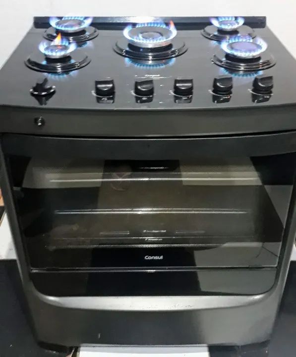 Fogão Consul 5 bocas mesa de vidro 