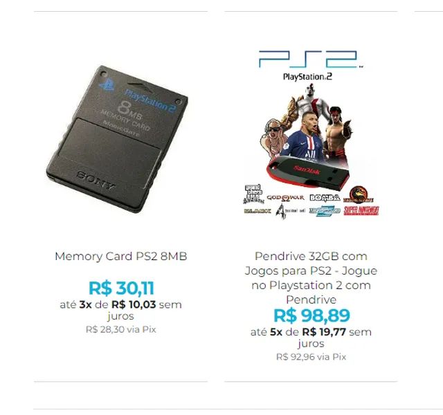 Acessórios para PS2 - Controle, Memory Card, Cabo, Fonte e Muito Mais - Foto 3