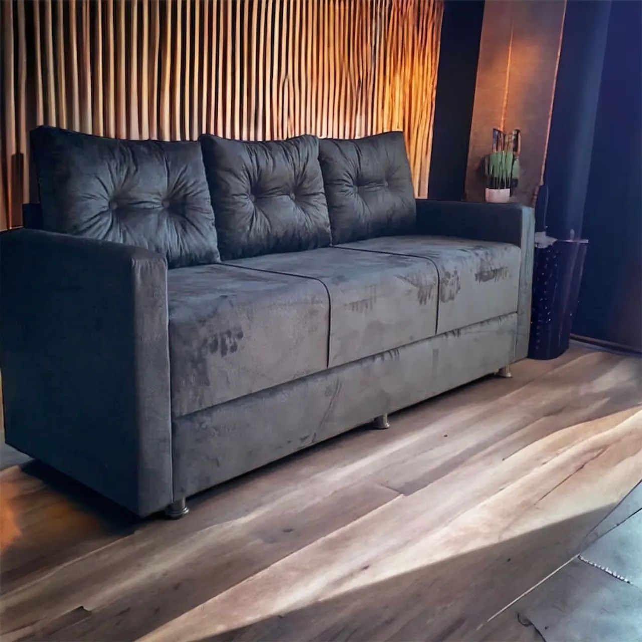 Sofá cama casal ELEGANTE DE TRÊS LUGARES DIVERSAS CORES - Foto 5