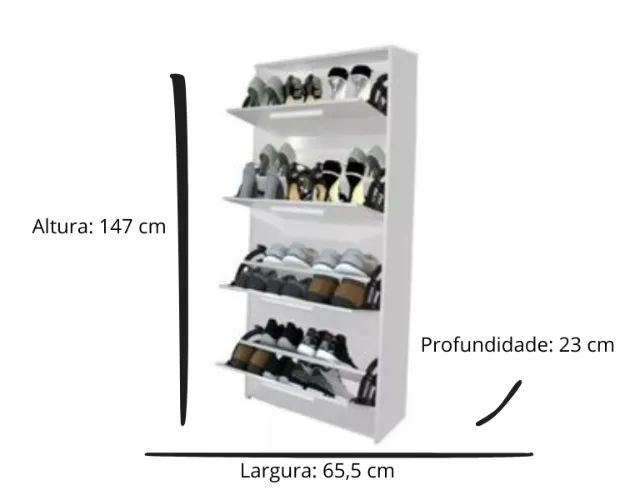 Sapateira Multiuso com 4 Portas Basculantes (ENTREGAS EM ATÉ 24h)! - Foto 2