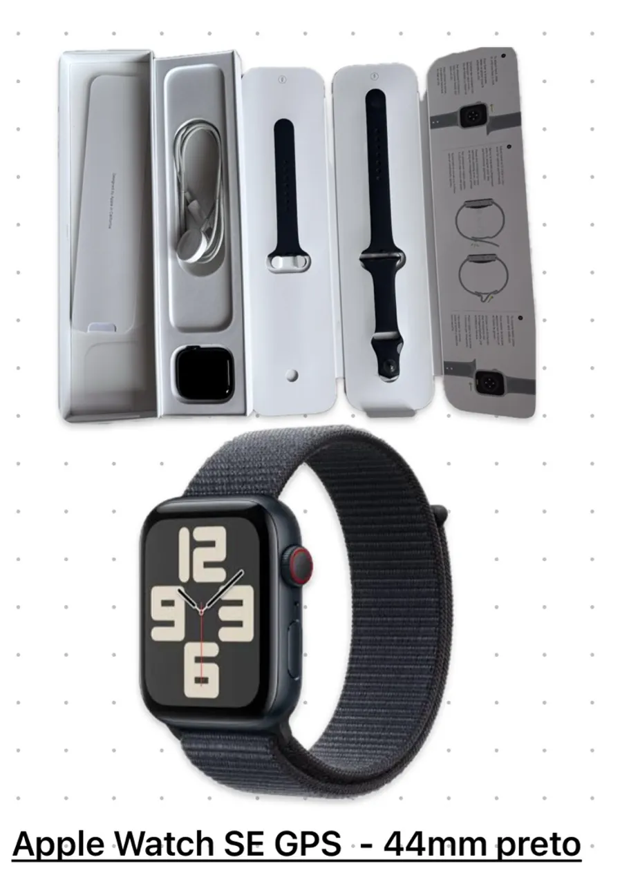 Apple Watch SE GPS 44mm Preto