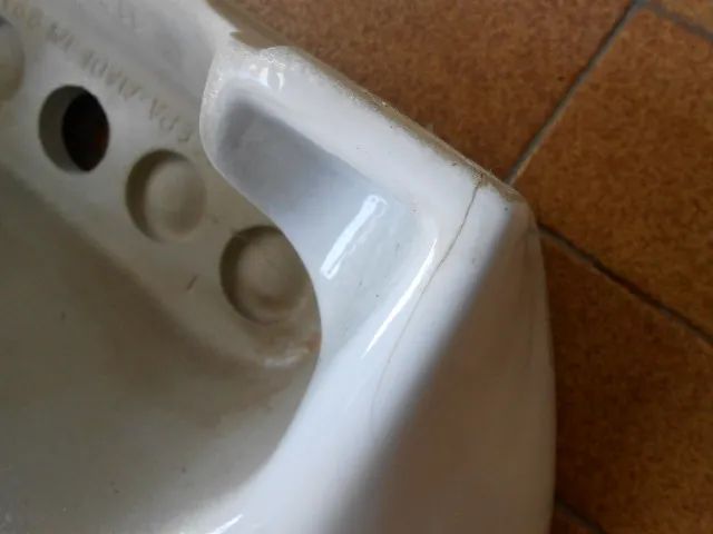 Pia/lavatório + coluna branco (usado/no estado) - Foto 3