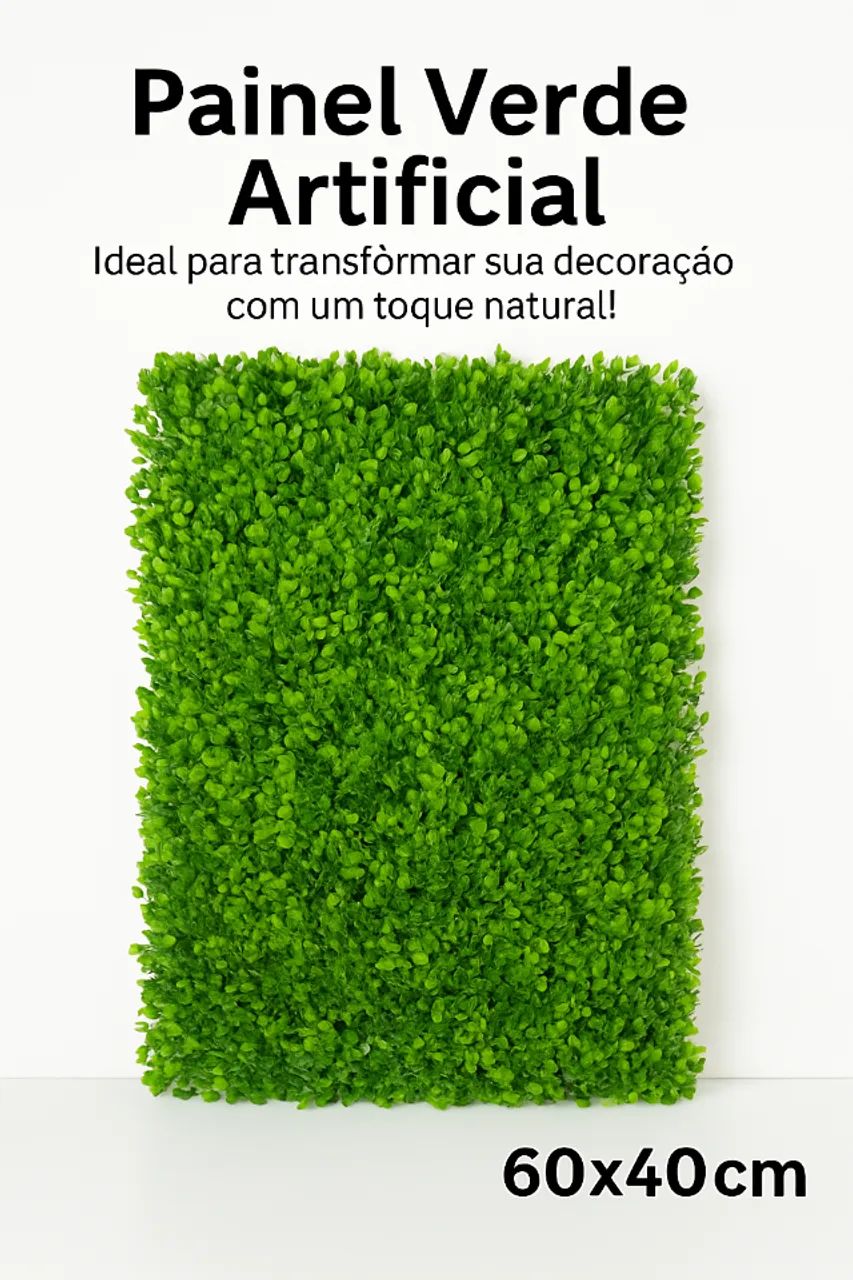 Painel Verde Artificial parede 60x40 10 unidades