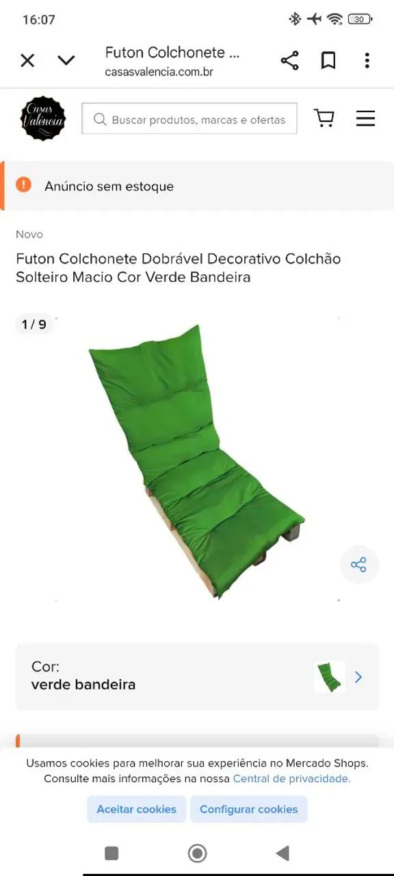 futon colcao de chão verde  - Foto 4