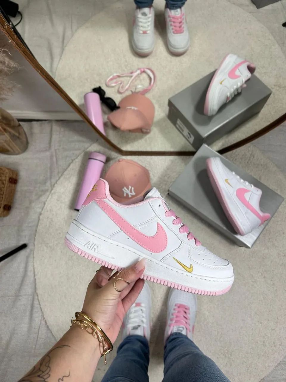 Nike Air Force Rosa Feminino Calçados Praia de Itaparica