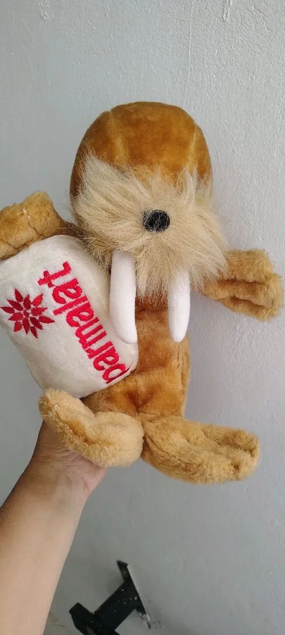 Boneco antigo Leão Parmalat pelúcia 