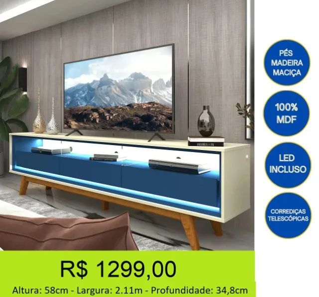 Rack com cor azul vibrante 