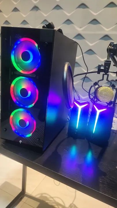 Kit Gamer Completo - 4 Monitores + Gabinete RGB + Acessórios - Foto 4