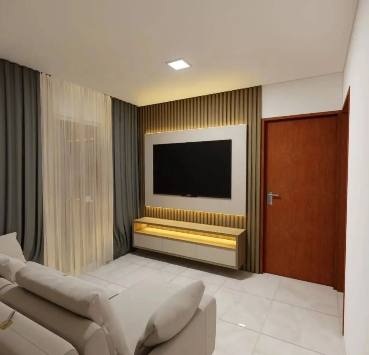 Painel sob medida em MDF.