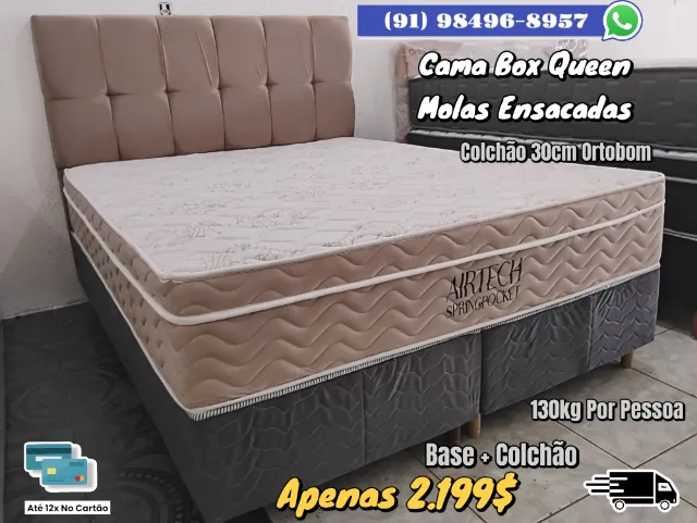 CAMA QUEEN ORTOBOM COLCHÃO 30CM