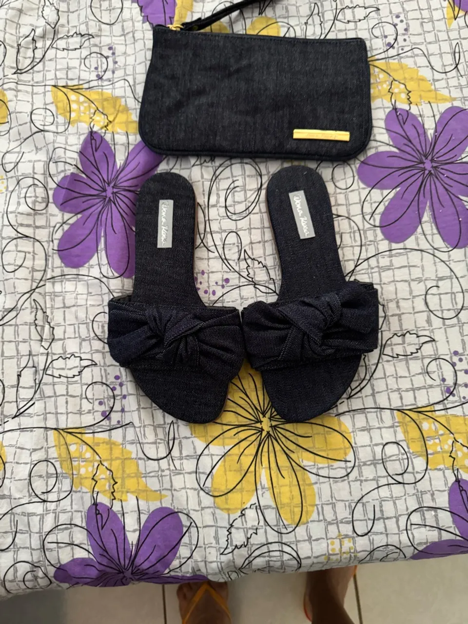Sandália Jeans Dona Zaria Com Bolsa