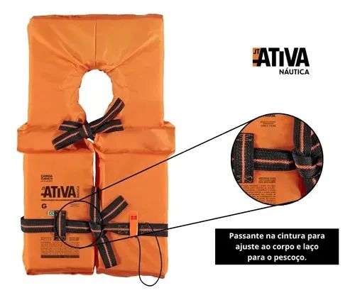 Colete salva vidas M suporta 100kg