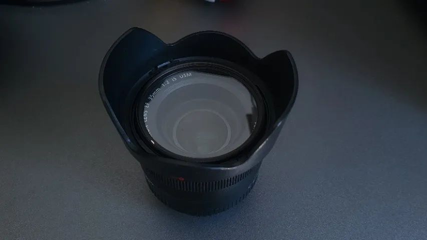 Lente Objetiva Canon EF 35mm Is Usm + Parasol + Filtro Protetor Uv Neutro  - Foto 5