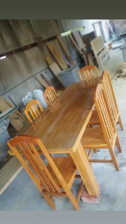 Conjunto de mesa de jantar com 6 cadeiras  - Foto 3