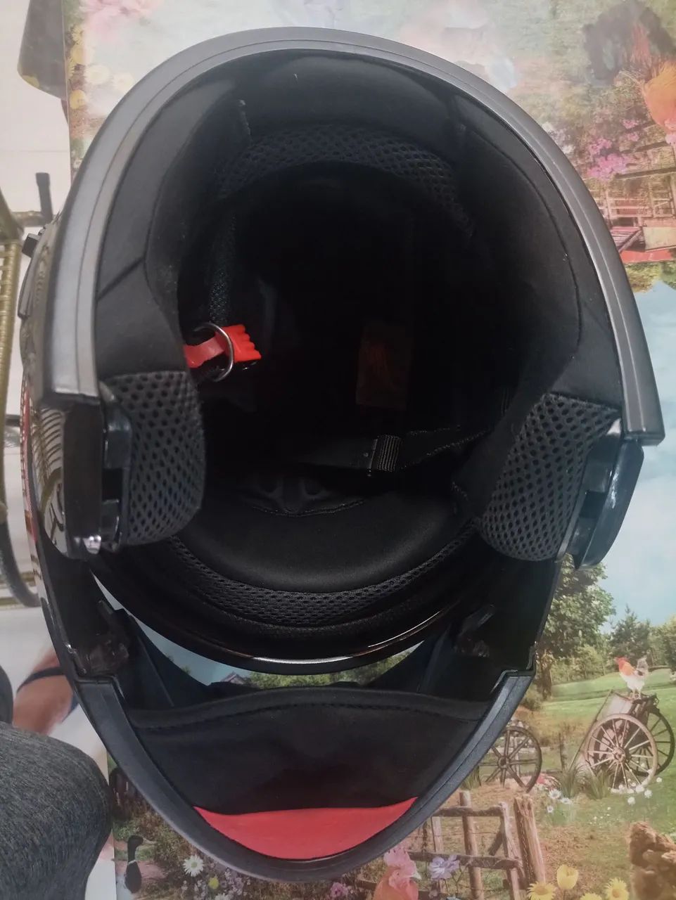 Capacete Honda Twister HMS - Vermelho e grafite. Nr. 60 - Foto 2