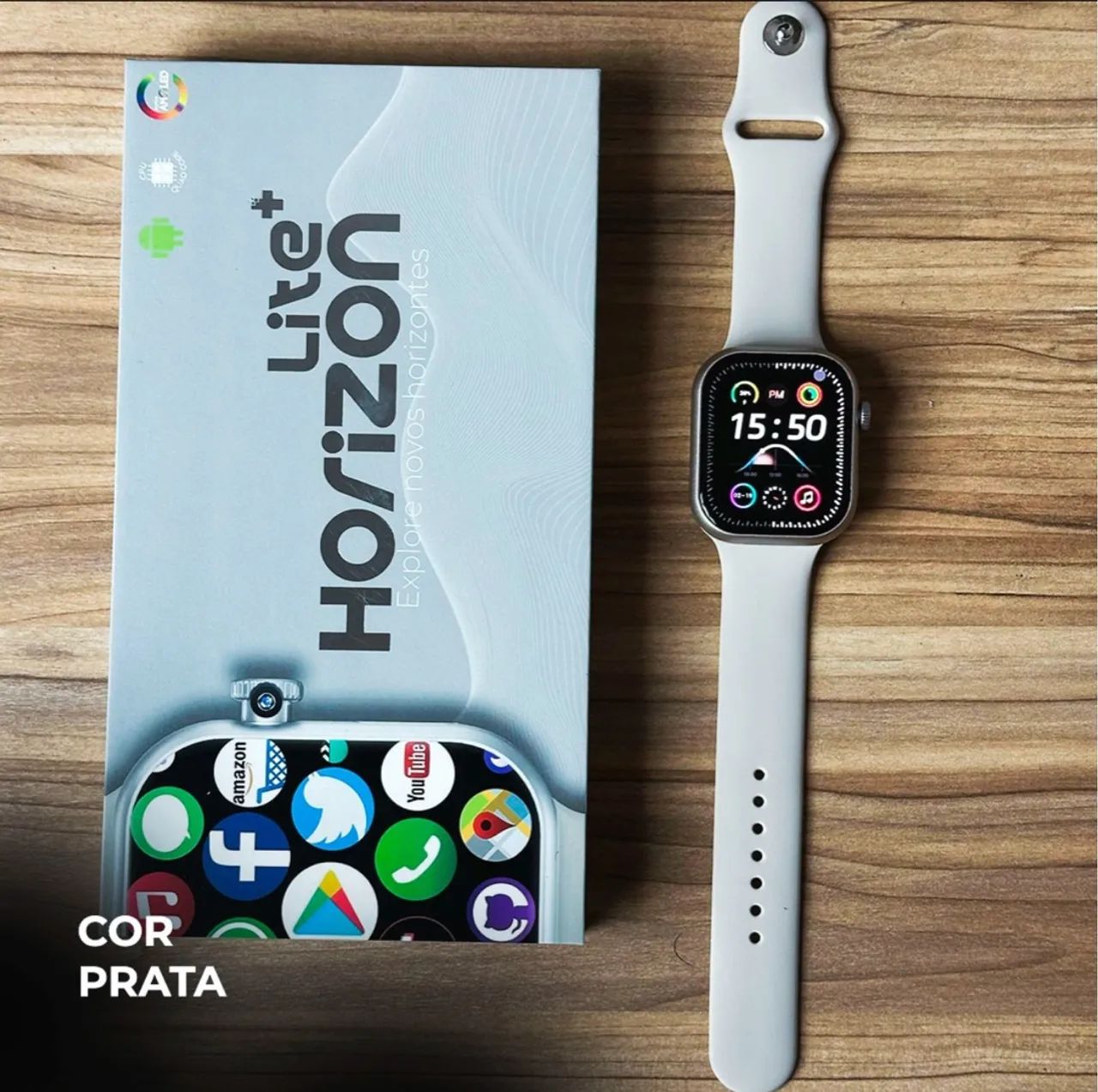 Smartwatch Horizon Lite+ c 2 Pulseiras + Fone Bluetooth  - Foto 3