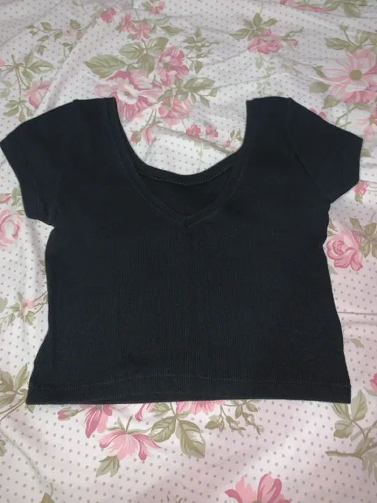 Blusa Cropped Preta - Tamanho PP