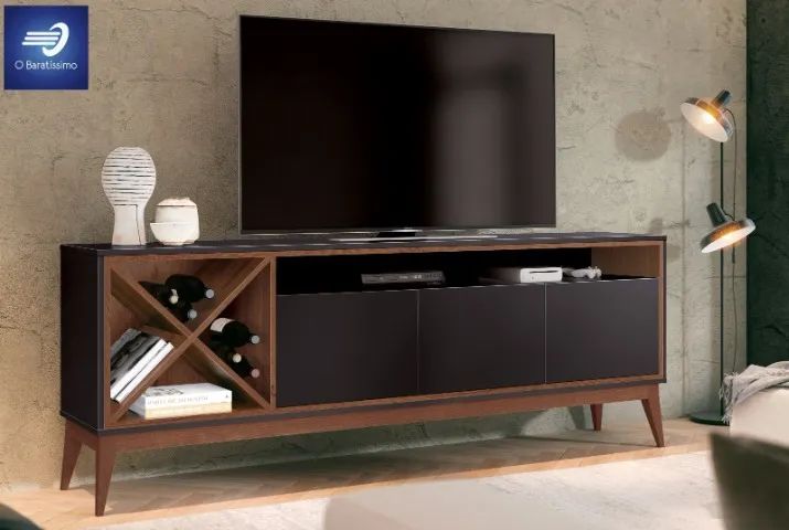 Stunning TV Stand with Built-in Wine Rack for TVs up to 60"
