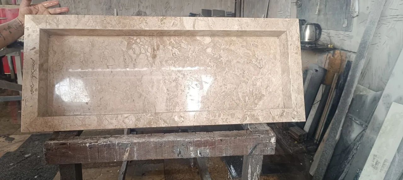 Pias de mármore e granito balcão bancada escada peitoril nichos feito por medida  - Foto 3