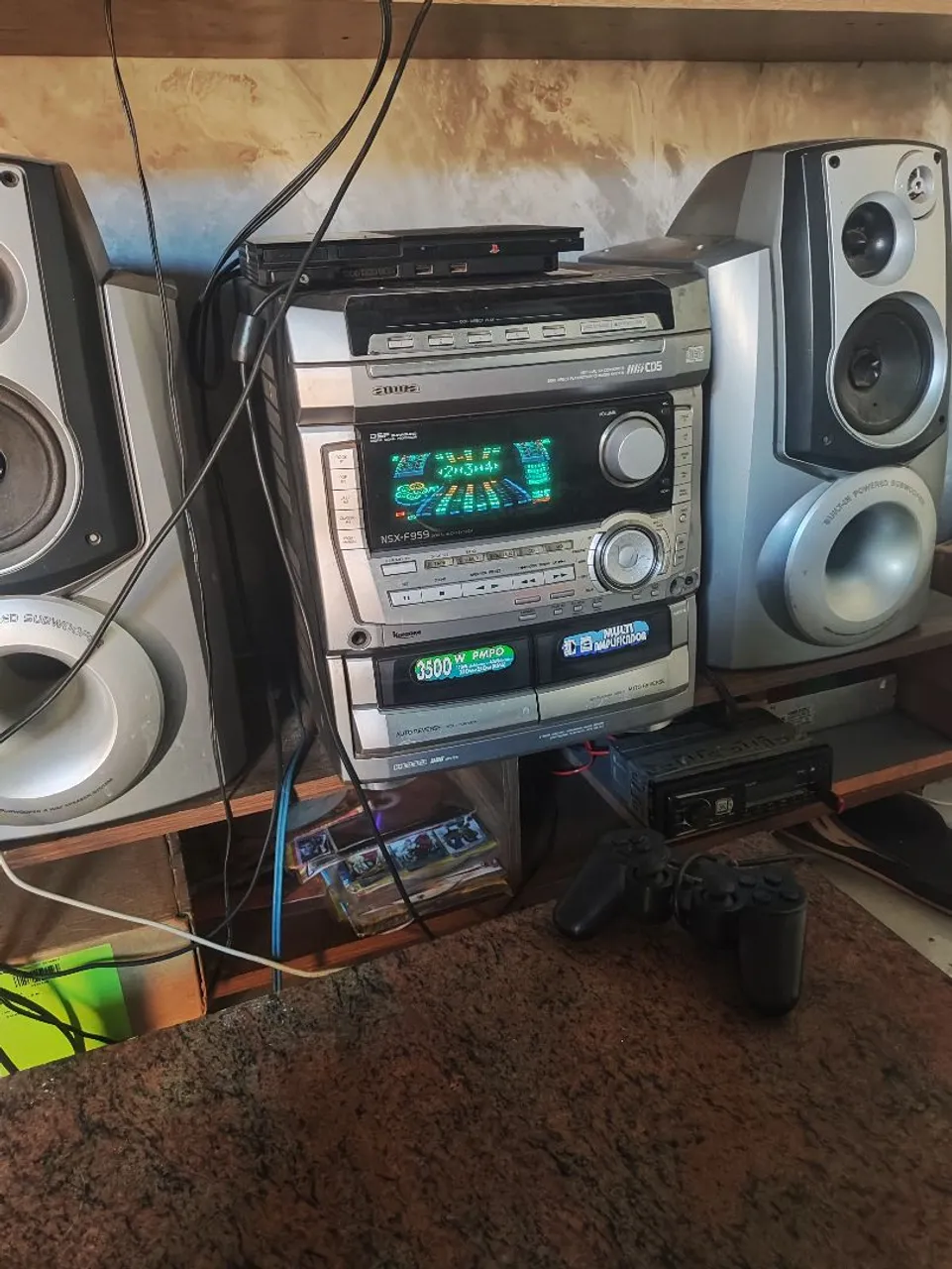 Mini System Aiwa NSX-F959 + PS2 + Controle