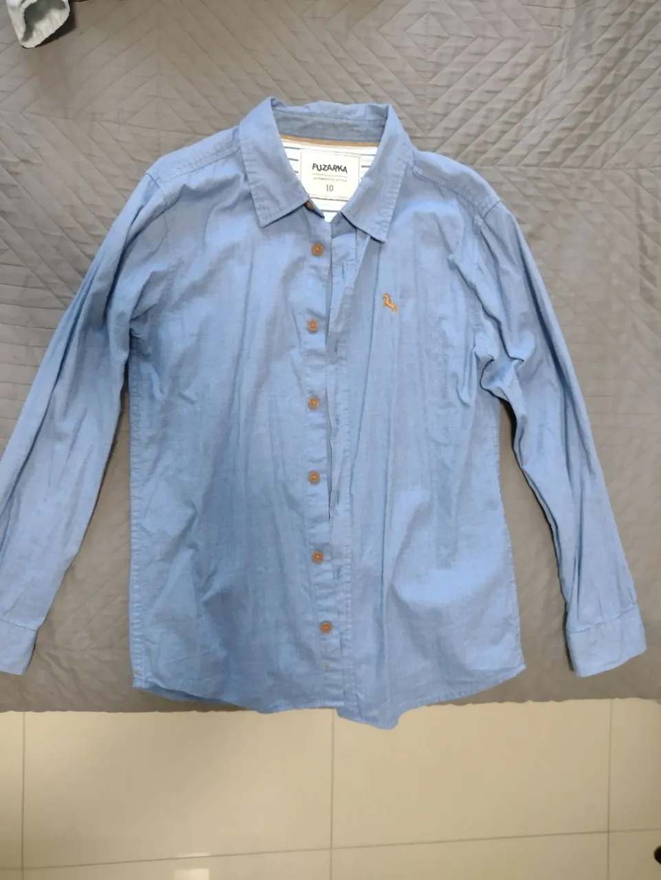 Camisa Azul Infantil Fuzarka - Tamanho 10