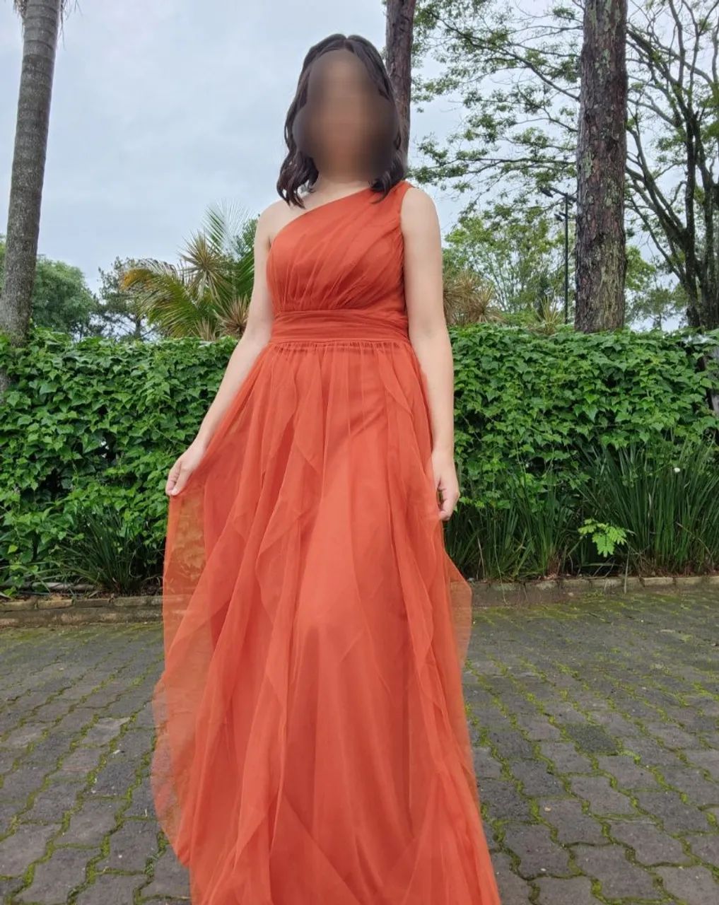 Vestido Longo Terracota com Tule Festa Madrinha Casamento - Foto 3