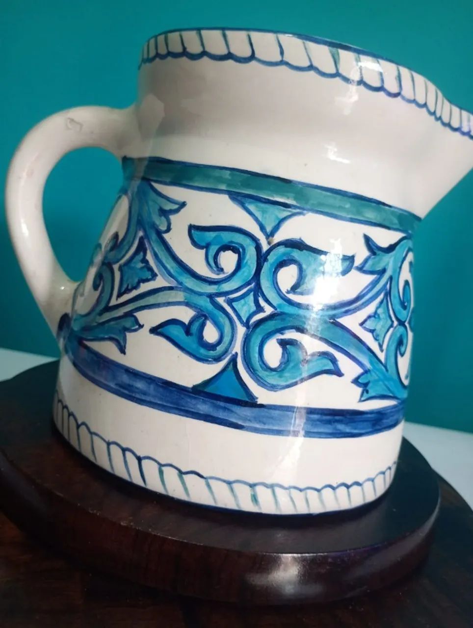 Antiga jarra decorativa em faiança portuguesa - Foto 2